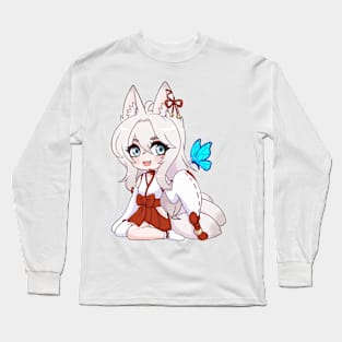 Chibi neko kitsune girl Long Sleeve T-Shirt